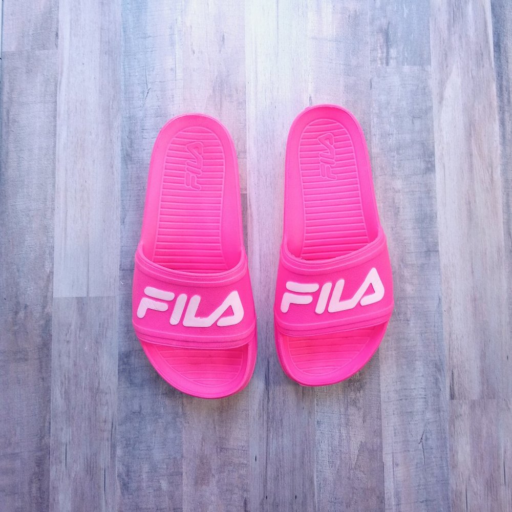 Fila Sleek Slide Sandal Pink/White Size 7